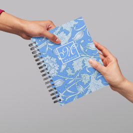 William Morris - Blue Wild Tulips & Monogram Notizblock