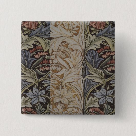 William Morris Bluebell Tapestry Design Button (Vorderseite)