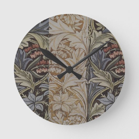 William Morris Bluebell Tapestry Design Runde Wanduhr (Vorderseite)