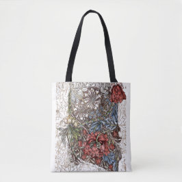 William morris Blume Blütendarstellung rot blass Tasche