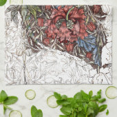 William morris Blume elegante Blumendarstellung Geschirrtuch (Gefaltet)