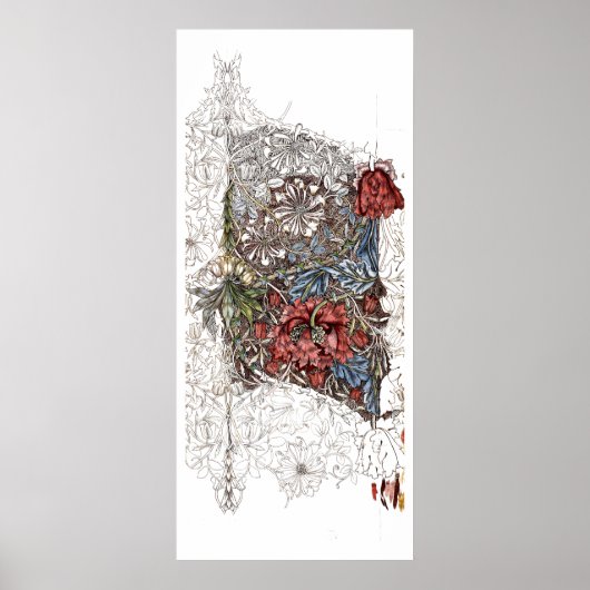 William morris Blume elegante Blumendarstellung Poster (Vorne)