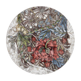 William morris Blume elegante Blumendarstellung Schneidebrett
