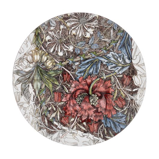 William morris Blume elegante Blumendarstellung Schneidebrett (Vorderseite)