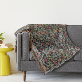 William Morris Blume Foliage Green Yellow Red Decke