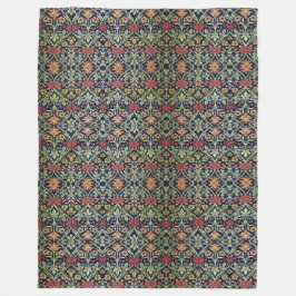 William Morris Blume Foliage Green Yellow Red Fleecedecke