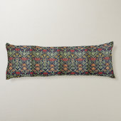 William Morris Blume Foliage Green Yellow Red Seitenschläferkissen (Rückseite)