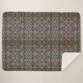 William Morris Blume Foliage Green Yellow Red Sherpadecke (Vorderseite (Horizontal))