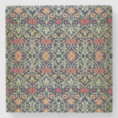 William Morris Blume Foliage Green Yellow Red Steinuntersetzer (Vorderseite)