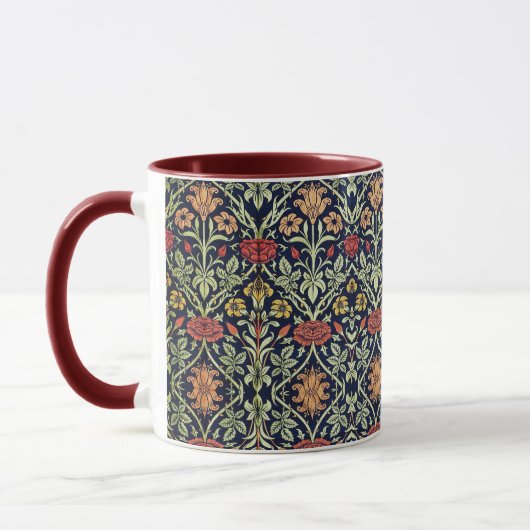 William Morris Blume Foliage Green Yellow Red Tasse (Links)