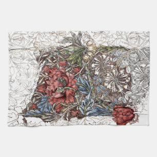 William Morris Blumen elegante florale Illustratio Geschirrtuch