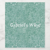 William Morris Blumen Tapete Weinetikett (Einzelnes Label)
