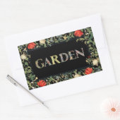 William Morris Blumengarten Motto und Rahmen Rechteckiger Aufkleber (Umschlag)