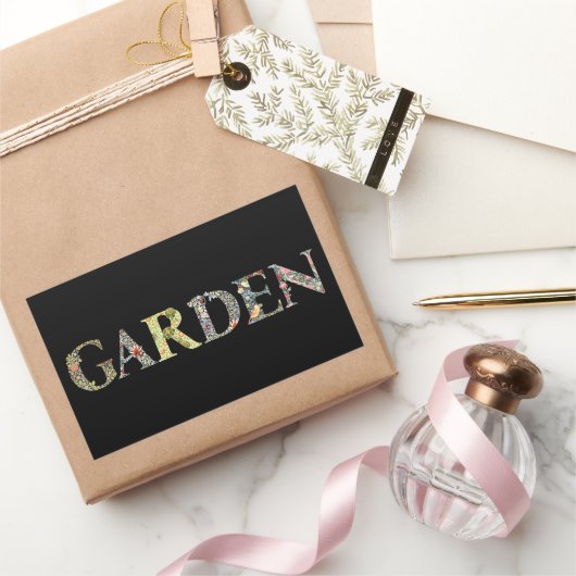 William Morris Blumengarten Motto und Rahmen Rechteckiger Aufkleber (Schenken)