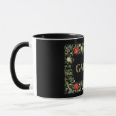 William Morris Blumengarten Motto und Rahmen Tasse (Links)