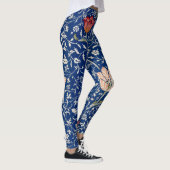 William Morris Blumenmuster blaue Leggings (Rechts)