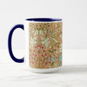 William Morris Blumenmuster Blumen Rosa Blau Tasse (Links)