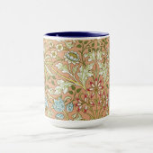 William Morris Blumenmuster Blumen Rosa Blau Tasse (Zentrum)