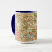William Morris Blumenmuster Blumen Rosa Blau Tasse (Vorderseite Links)