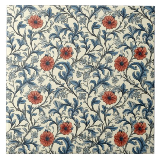 William Morris Blumenmuster Fliese (Vorderseite)