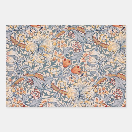 William Morris, Blumenmuster Geschenkpapier Set (Vorderseite)