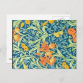 William Morris Blumenmuster, Iris Postkarte (Vorne/Hinten)