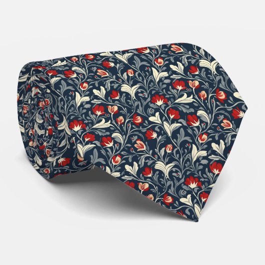 William Morris Blumenmuster Krawatte (Gerollt)