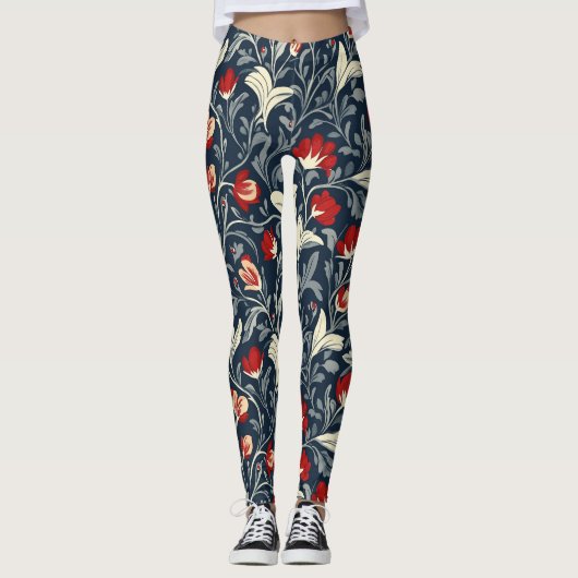 William Morris Blumenmuster Leggings (Vorderseite)