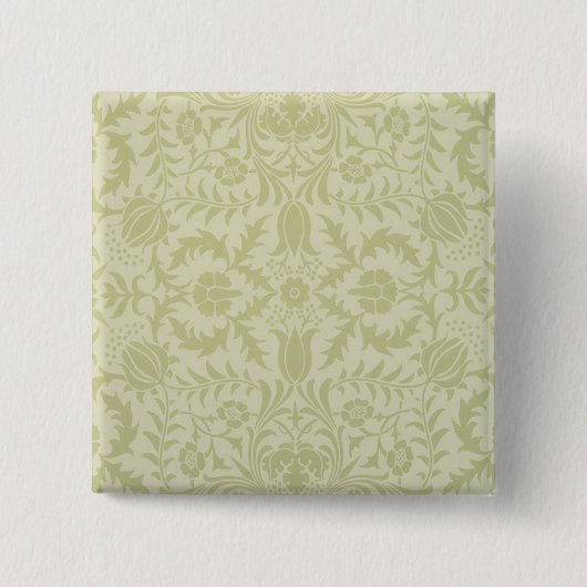 William Morris Borage vintage weiches grünes Damas Button (Vorderseite)