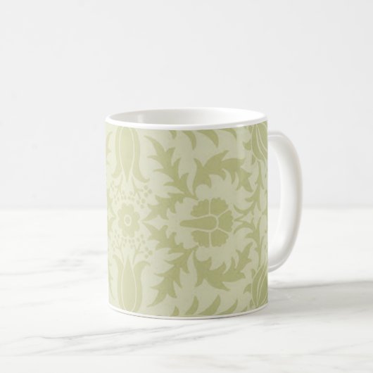 William Morris Borage vintage weiches grünes Damas Kaffeetasse (VorderseiteRechts)