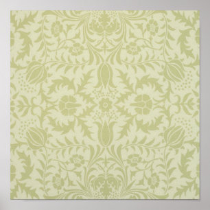 William Morris Borage vintage weiches grünes Damas Poster