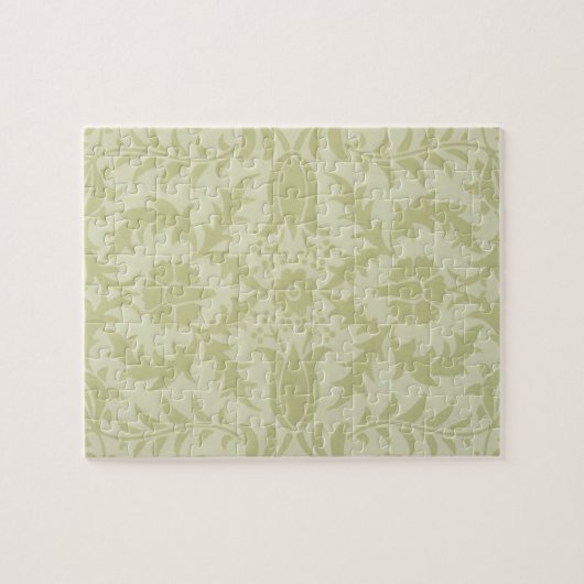 William Morris Borage vintage weiches grünes Damas Puzzle (Horizontal)