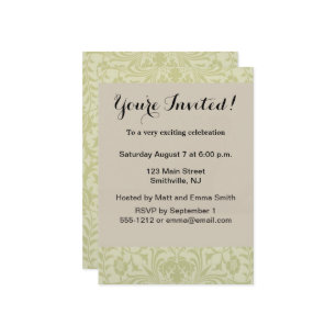 William Morris Borage Wedding Soft Green Einladung