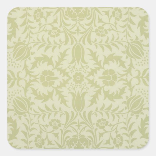 William Morris Borage Wedding Soft Green Quadratischer Aufkleber (Vorderseite)