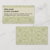 William Morris Borage Wedding Soft Green Visitenkarte (Vorne/Hinten)