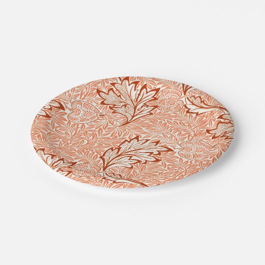 William Morris Botanical Apple Design Pappteller (Schrägansicht)