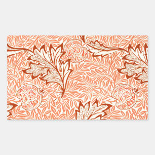 William Morris Botanical Apple Design Rechteckiger Aufkleber