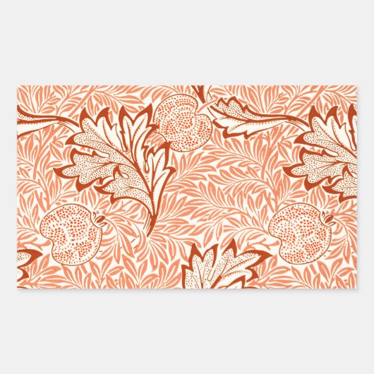 William Morris Botanical Apple Design Rechteckiger Aufkleber (Vorderseite)
