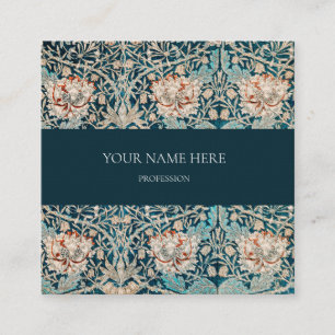 WILLIAM MORRIS BOTANICAL PATTERING BUSINESS CARD QUADRATISCHE VISITENKARTE