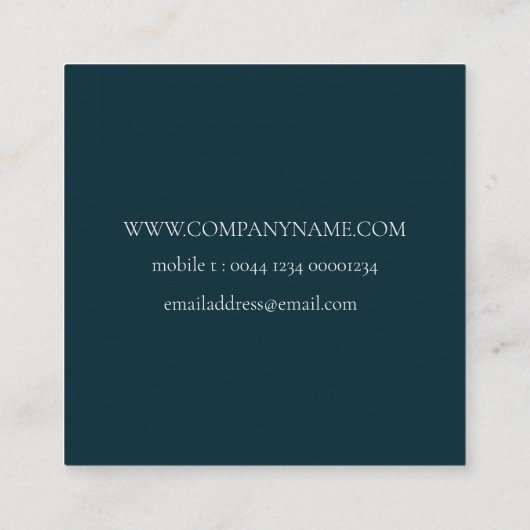 WILLIAM MORRIS BOTANICAL PATTERING BUSINESS CARD QUADRATISCHE VISITENKARTE (Rückseite)