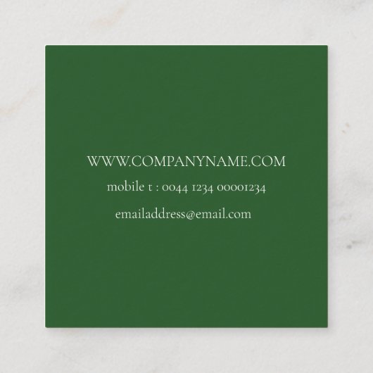 WILLIAM MORRIS BOTANICAL PATTERING BUSINESS CARD QUADRATISCHE VISITENKARTE (Rückseite)