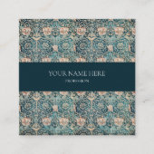 WILLIAM MORRIS BOTANICAL PATTERING BUSINESS CARD QUADRATISCHE VISITENKARTE (Vorderseite)