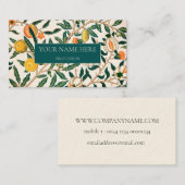 WILLIAM MORRIS BOTANICAL PATTERING BUSINESS CARD VISITENKARTE (Vorne/Hinten)