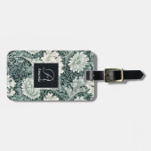 William Morris Botanischer Anemon mit Monogram Gepäckanhänger (Vorderseite horizontal)