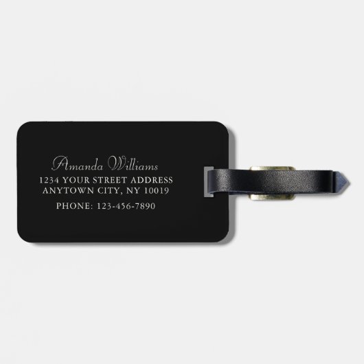 William Morris Botanischer Anemon mit Monogram Gepäckanhänger (Rückseite horizontal)