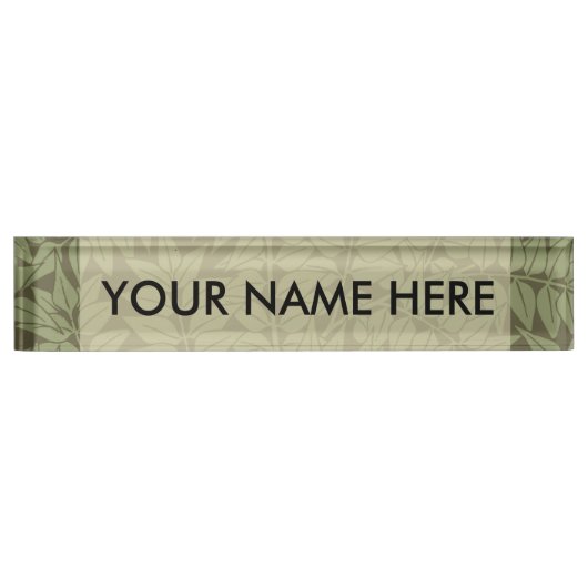 William Morris Branch Blätter Wallpaper Namensplakette (Vorderseite)