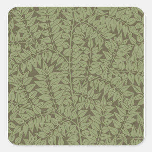 William Morris Branch Blätter Wallpaper Quadratischer Aufkleber