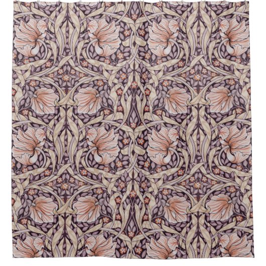 William Morris, brauner Impernel, Art nouveau Duschvorhang (Vorderseite)