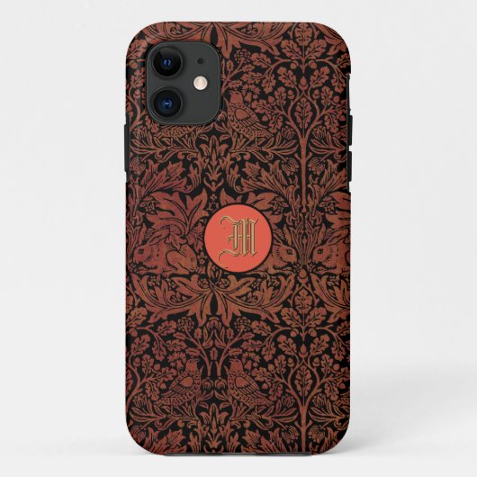 William Morris Brer Rabbit Kunstleder Monogramm Case-Mate iPhone Hülle (Rückseite)