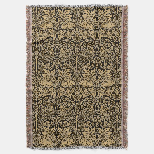 William Morris Brer Rabbit Vintage-Muster Decke (Vorderseite Vertikal)